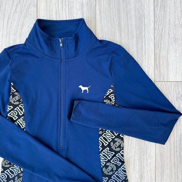 Victoria’s Secret Pink Ultimate Blue Half Zip Jacket - Picture 2 of 3